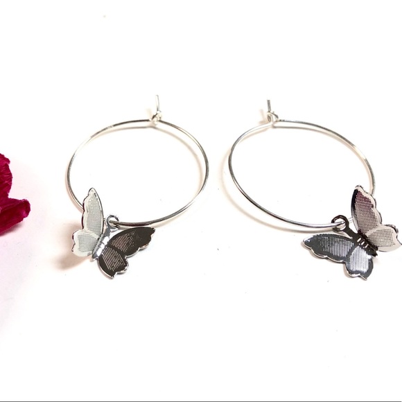 Butterfly Earrings, Hoops, Dragonfly, Insect, Bee - Picture 3 of 8